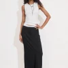 Hot & Other Stories Tailored Pencil Midi Skirt Black