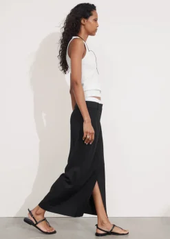 Hot & Other Stories Tailored Pencil Midi Skirt Black