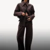 Outlet & Other Stories Tailored Silk-Blend Trousers Brown