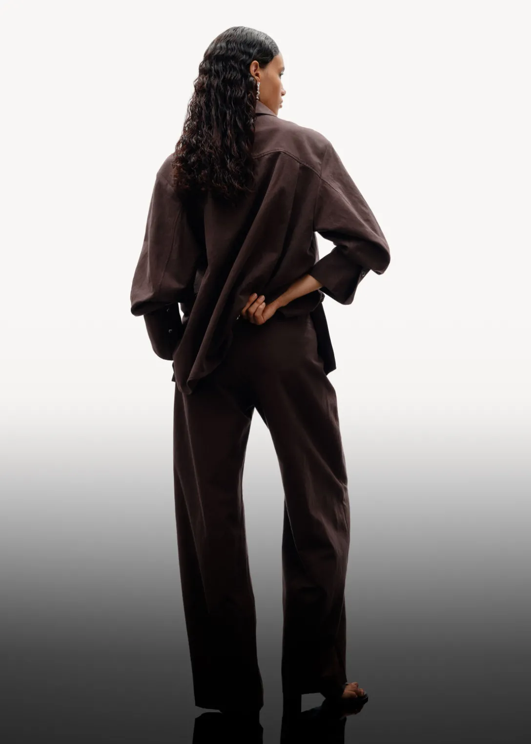 Outlet & Other Stories Tailored Silk-Blend Trousers Brown