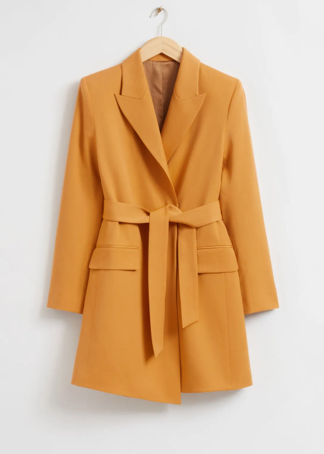 Best Sale & Other Stories Tailored Tie-Waist Blazer Dress Yellow