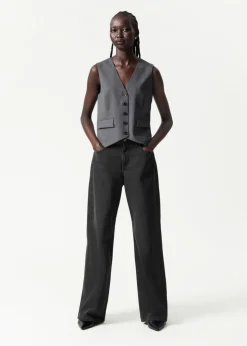 Best & Other Stories Tailored Wool Waistcoat Grey