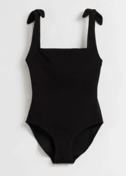 Sale & Other Stories Textured Bow Tie Swimsuit