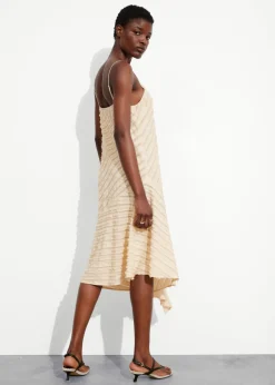 Clearance & Other Stories Textured Strappy Midi Dress Cream