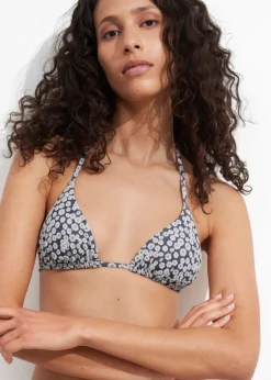 Cheap & Other Stories Textured Triangle Bikini Top Navy
