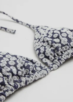 Cheap & Other Stories Textured Triangle Bikini Top Navy