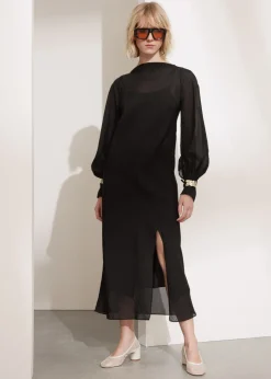 Sale & Other Stories Tie-Cuff Midi Dress Black