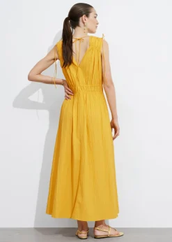 Cheap & Other Stories Tie-Detailed Midi Dress Yellow