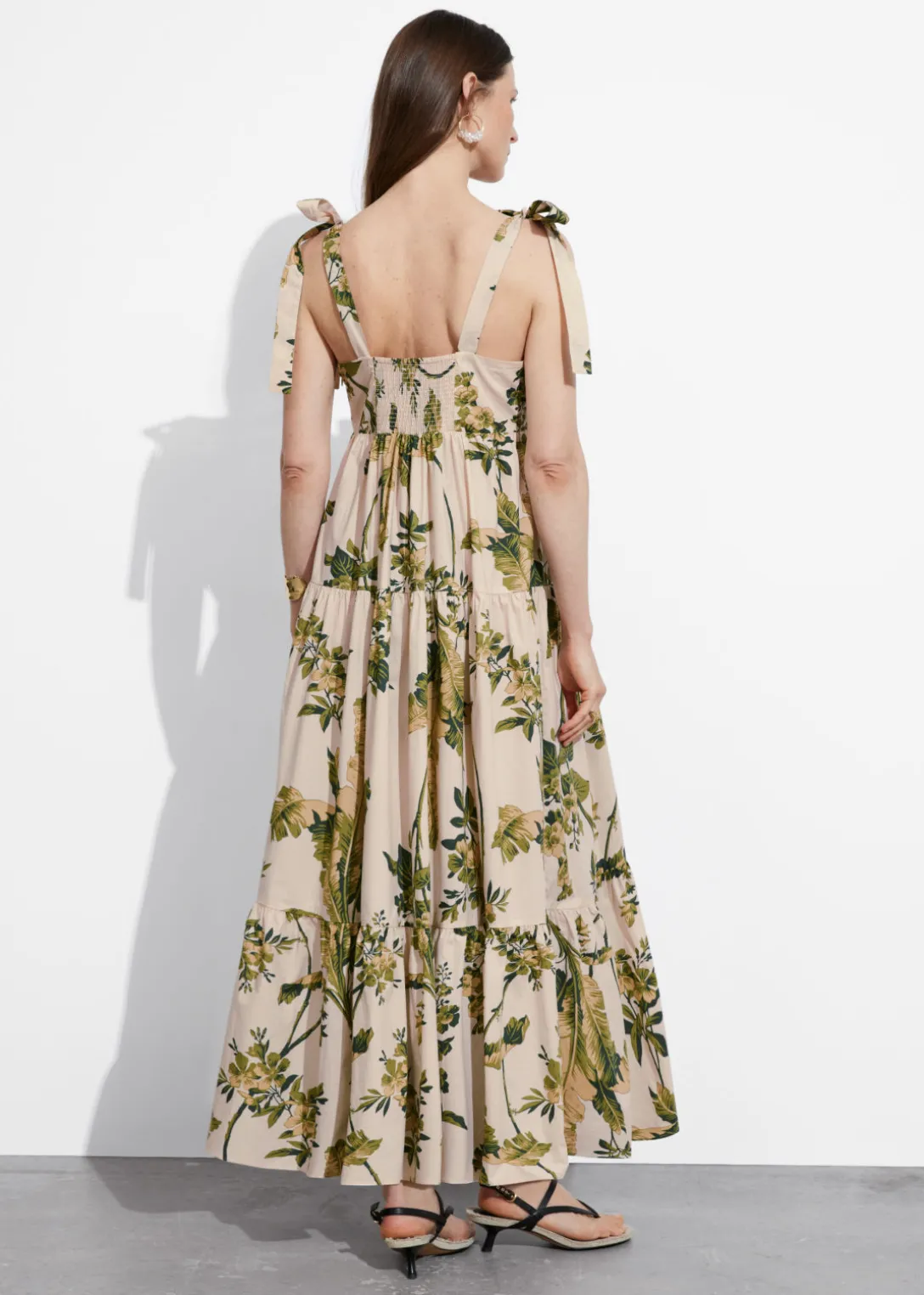 Sale & Other Stories Tiered Tie-Strap Midi Dress