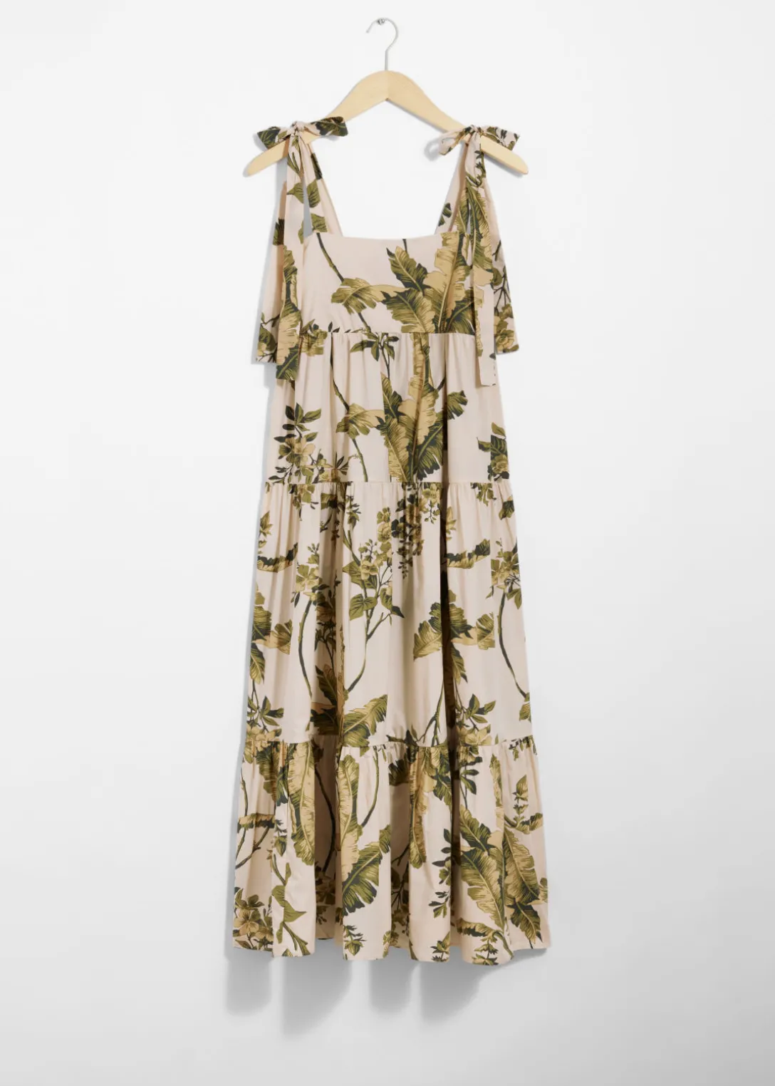 Sale & Other Stories Tiered Tie-Strap Midi Dress