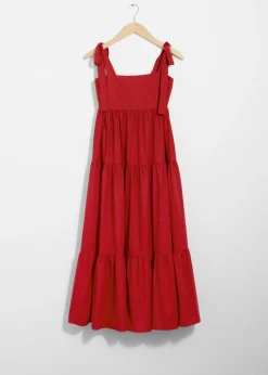 Sale & Other Stories Tiered Tie-Strap Midi Dress