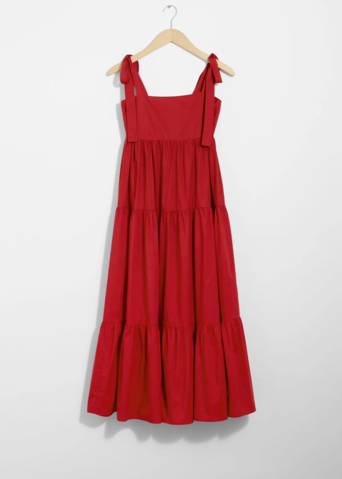 Sale & Other Stories Tiered Tie-Strap Midi Dress