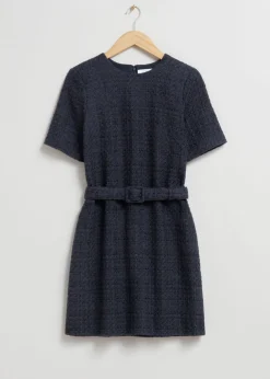 Store & Other Stories Tweed Belted Mini Dress