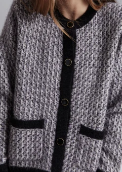 Hot & Other Stories Tweed Cardigan Grey/Black