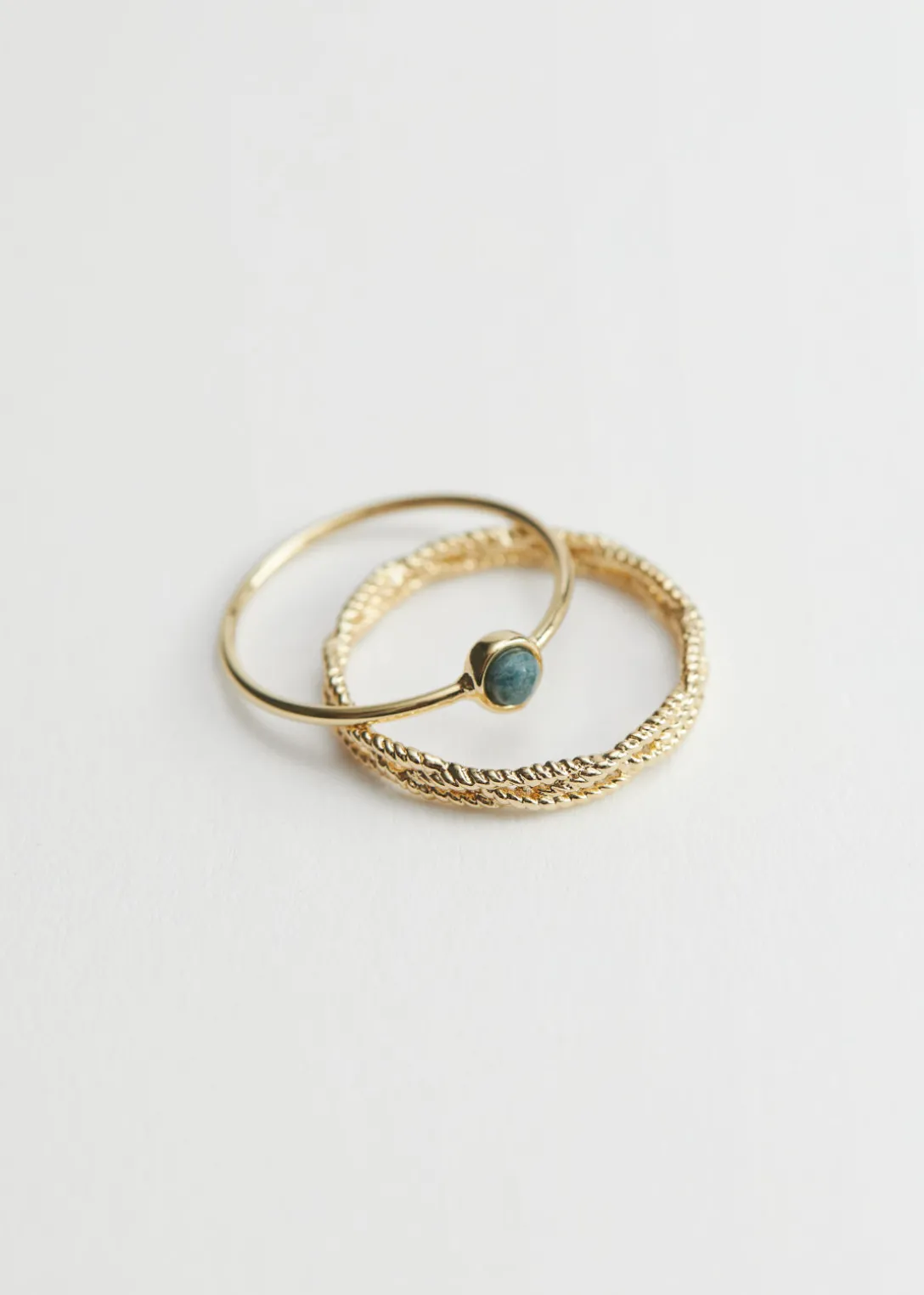 Best Sale & Other Stories Twist Embossed Ring Set Gold