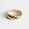 New & Other Stories Twisted Sphere Ring Gold