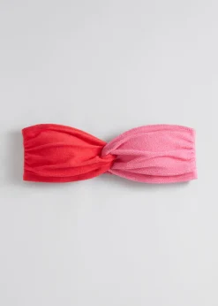 Flash Sale & Other Stories Two-Tone Bandeau Bikini Top Pink/Red