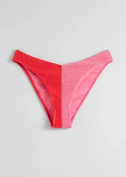 Online & Other Stories Two-Tone Bikini Briefs Pink/Red