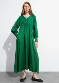Sale & Other Stories V-Cut Satin Midi Dress