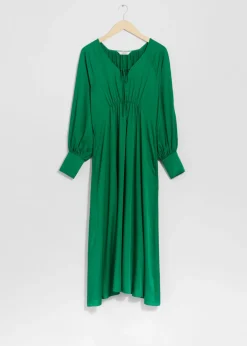 Sale & Other Stories V-Cut Satin Midi Dress