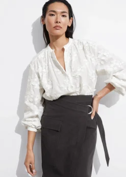 Online & Other Stories Voluminous Floral-Appliqué Blouse