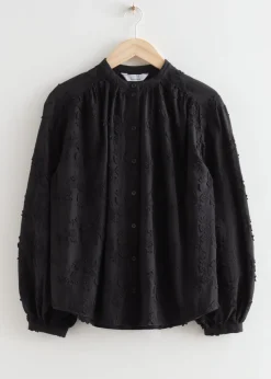 Online & Other Stories Voluminous Floral-Appliqué Blouse