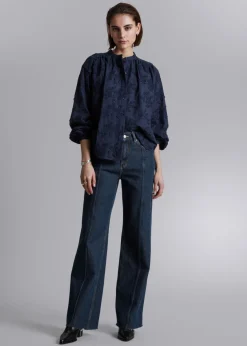 Online & Other Stories Voluminous Floral-Appliqué Blouse