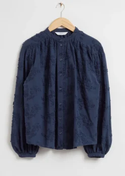 Online & Other Stories Voluminous Floral-Appliqué Blouse