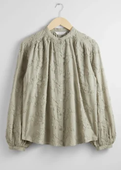 Online & Other Stories Voluminous Floral-Appliqué Blouse