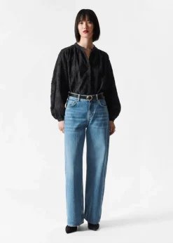 Online & Other Stories Voluminous Floral-Appliqué Blouse