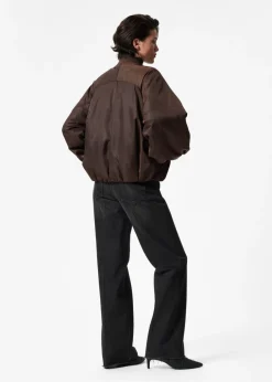Shop & Other Stories Voluminous-Sleeve Bomber Jacket Dark Brown