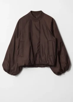 Shop & Other Stories Voluminous-Sleeve Bomber Jacket Dark Brown