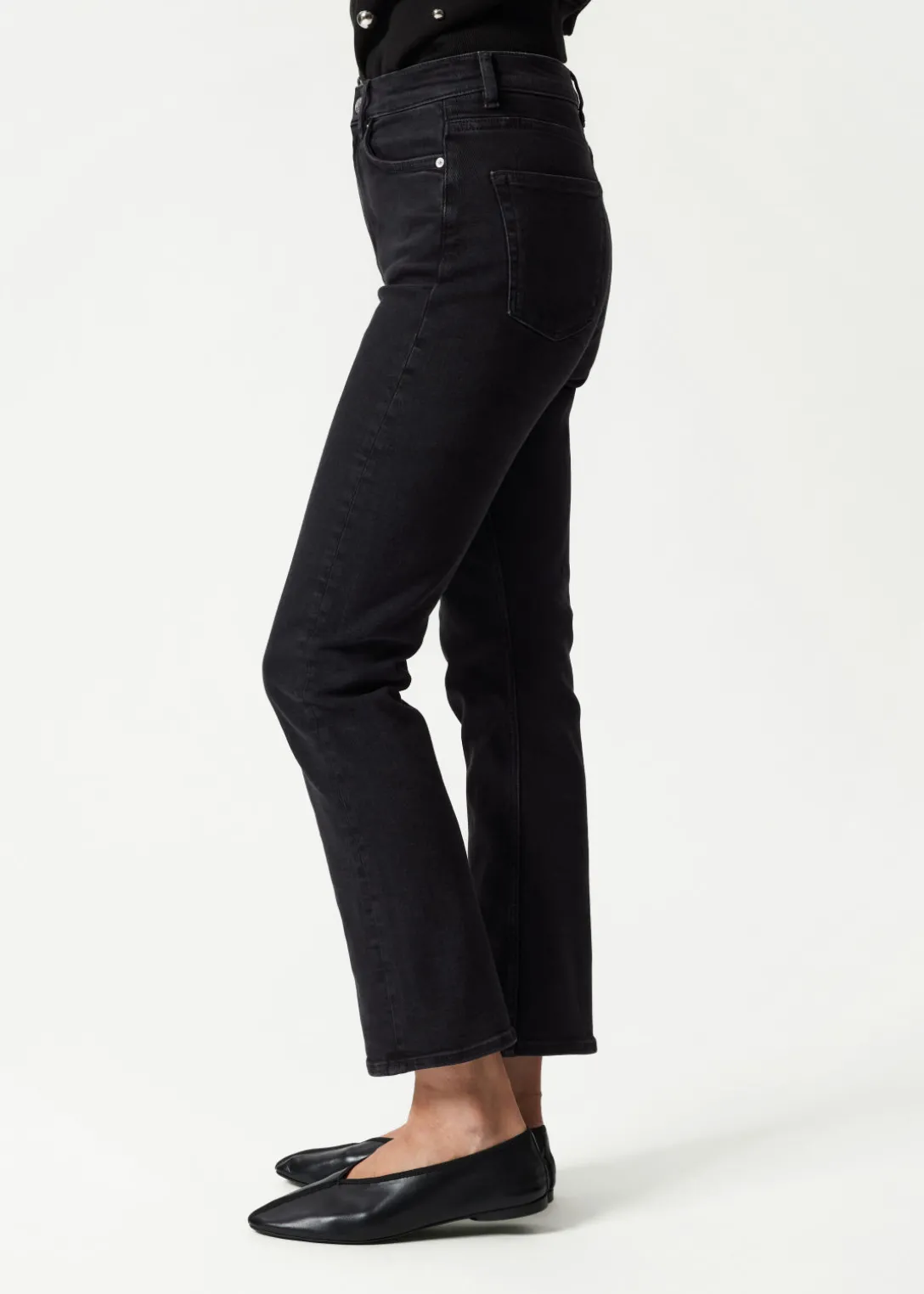 Shop & Other Stories Wide Leg Cropped Jeans Black