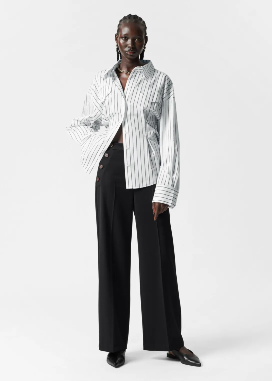 Cheap & Other Stories Wide Sailor Trousers Black