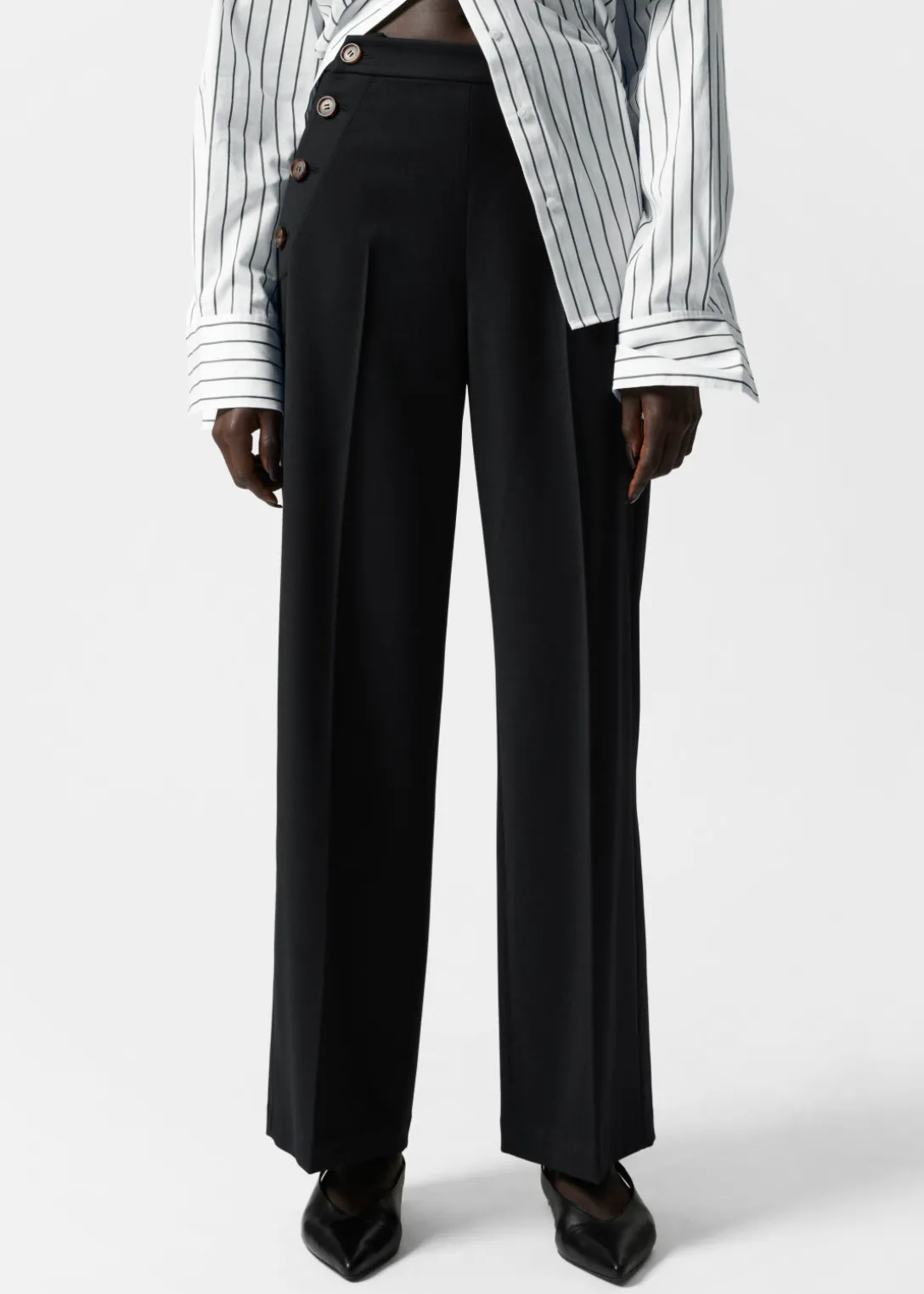 Cheap & Other Stories Wide Sailor Trousers Black