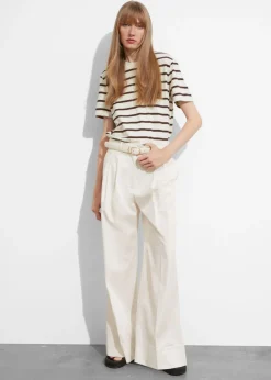 Sale & Other Stories Wide Tailored Trousers White