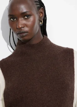 Clearance & Other Stories Wool Bib Collar Dark Brown
