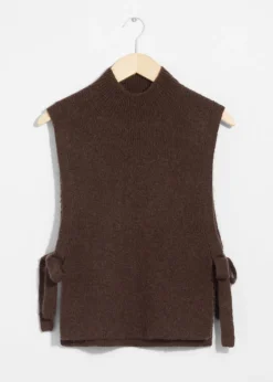 Clearance & Other Stories Wool Bib Collar Dark Brown