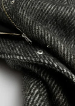 New & Other Stories Wool Jacket Black Stripes