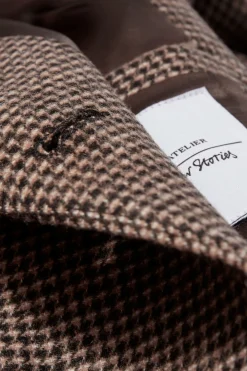 Hot & Other Stories Wool-Blend Blazer Brown Houndstooth