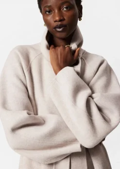 Hot & Other Stories Wool-Blend Funnel-Collar Coat