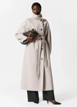 Hot & Other Stories Wool-Blend Funnel-Collar Coat