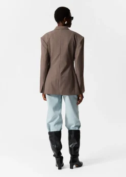 Cheap & Other Stories Wool-Blend Wrap Blazer Mole