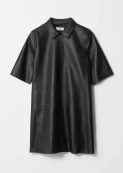 Fashion & Other Stories Zip-Detailed Leather Mini Dress Black